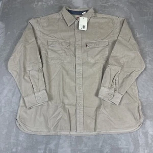 Levi's The Worker Men's Size 2XL Beige Corduroy Button Up Shirt Cotton Workwear - Picture 1 of 9