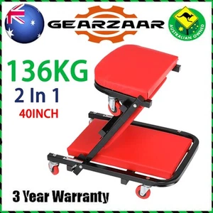 2 In 1 Folding Z Creeper Mechanic Stool Seat Garage Repair Trolley Workshop - Picture 1 of 16