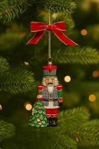 Spode Christmas Tree Hahnentritt Nussknacker Ornament 4" (3-4) - Bild 1 von 3