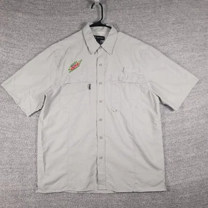 Dri Duck Shirt Mens Large Gray Fishing Short Sleeve Vented Mountain Dew Camp - Picture 1 of 10
