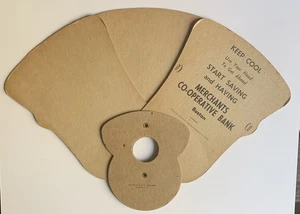 Vintage Merchants Co-Operative Bank Boston MA Folding 3 Piece Bell Fan - Bild 1 von 7