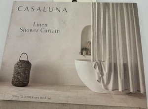 Casaluna Linen Shower Curtain Natural Beige 72 X 72” - Picture 1 of 5