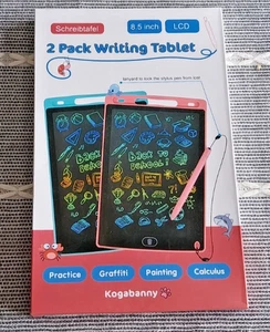2 PACK ELECTRONIC LCD WRITING TABLETS  :  Pink & Blue   8.5inch screen   Ages 3+ - Picture 1 of 2