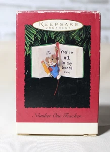 Vintage Punze Andenken Ornament Nummer Eins Lehrer Weihnachten - Bild 1 von 3