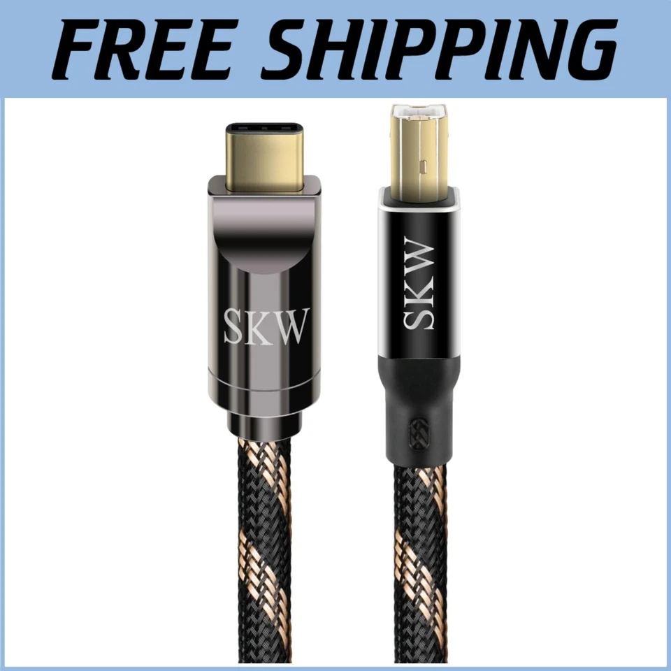 Ultra-High Purity USB C to B Cable - 6.5ft Male-Male with Gold-Plated Connectors - Image 1 of 4