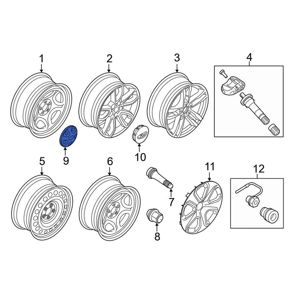 For Ford Police Interceptor Utility 2020-2024 Ford LB5Z1130F Wheel Cap - Image 1 of 1