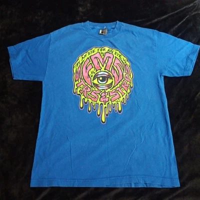 Camisa Vintage Famosas Estrellas y Correas Azul Trippy Ojo Logo Para Hombre Talla Grande Foto 1 de 4