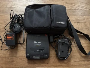 Sony Discman D-33 Cd Player And Case Headphones Power Adapters Works - Picture 1 of 9