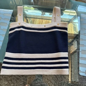 St Johns Strick Maritim Tank Creme Blau Gold Sm LN - Bild 1 von 9