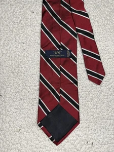 346 Brooks Brothers Pure Silk red striped neck tie classic clubhouse - Picture 1 of 5