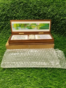 READERS DIGEST Wooden Game Box With 2 Decks Of Cards And 5 Dice COMPLETE - Picture 1 of 8