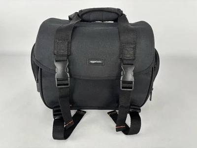 Amazon Basics Large DSLR Camera Gadget Bag, Black w/Orange Interior & Strap - Image 1 of 4