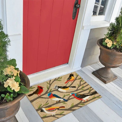Liora Manne Frontporch Birds Indoor/Outdoor Rug Natural 1'8"x2'6" - Image 1 of 4