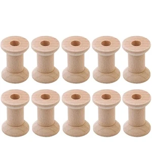10 Pcs DIY Wooden Spools for Crafts Wood Empty Spools Wood Spool for Art Craf... - Picture 1 of 7