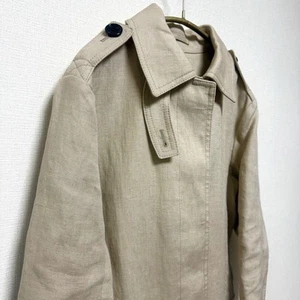 Burberry Hemp Coat Sanyo Shokai 38 Women's #EE ACA - Picture 1 of 13