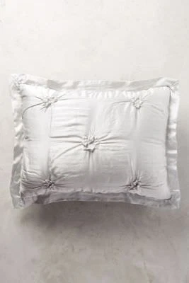 Juego de almohadas de algodón acolchado gris seda recolectada Anthropologie Shams/2 nuevas con etiquetas Foto 1 de 4