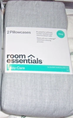 Juego de 2 fundas de almohada de lino look king size gris claro 20 x 40 Room Essentials Foto 1 de 2