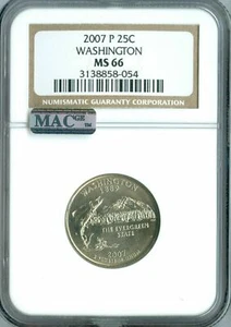 2007 P WASHINGTON QUARTER NGC MAC MS66 PQ 2ND FINEST REGISTRY SPOTLESS RARE  * - Picture 1 of 4
