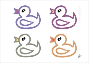 JACQUELINE DITT - Varicoloured Ducks 42 x 29,7 cm Orig.Druck Grafik Badeente - Bild 1 von 2
