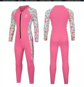Nuevo sin etiquetas Traje de baño rosa con pieles de buceo Traje de baño de cuerpo completo 1 mm Protector contra erupciones Agua Talla 2XL - Imagen 1 de 6