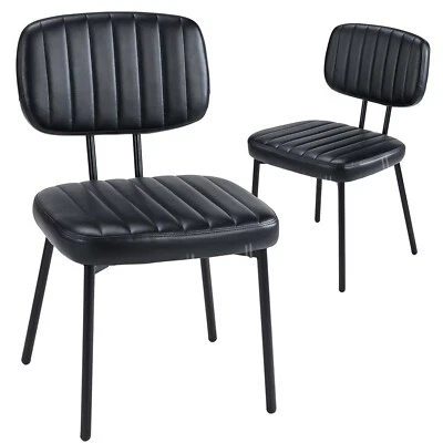 Juego de 2 Piezas Compacto Lindo Moderno Cocina Comedor Silla con Tapizado Asiento Respaldo Suave Foto 1 de 4