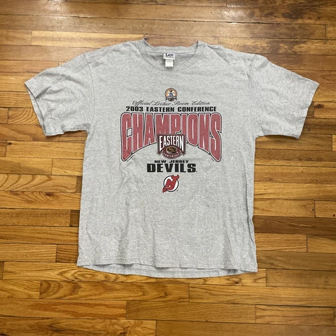 VTG Y2K NHL New Jersey Devils 2003 Eastern Conference Champions T Shirt Size XL Cover