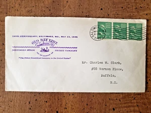 OLD BAY LINE STEAM PACKET CO., BALTIMORE, MD COMMEMORATIVE COVER, 1940 - Picture 1 of 2