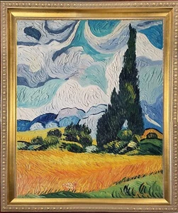 Van Gogh WHEATFIED detail textured Oil Painting 20x24 Framed Canvas **SALE - Picture 1 of 5