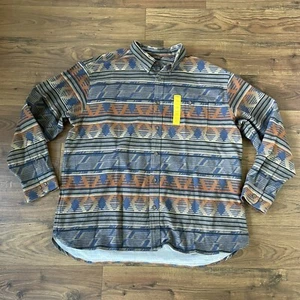 Cabela's Deerskin Soft Chamois Men's 3XL Button Down Shirt Aztec Pattern NWT - Picture 1 of 6