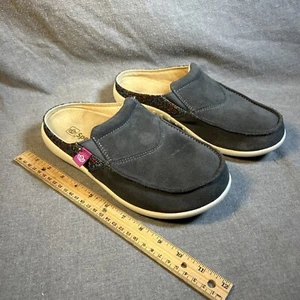 Spenco Gray Sz 8.5 D Women’s Casual Canvas Slip-On Suede Slides Mules - Picture 1 of 11
