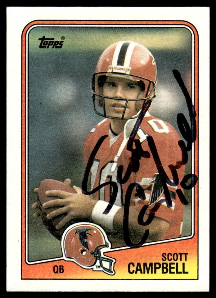 Scott Campbell Signed ATLANTA FALCONS Card  1988 Topps - Image 1 of 1