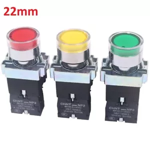 LED de reinicio automático rojo/verde/amarillo de 22 mm con interruptor de botón de luz arranque/parada - Imagen 1 de 7