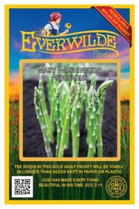 100 Mary Washington Asparagus Seeds - Everwilde Farms Mylar Seed Packet - Picture 1 of 3