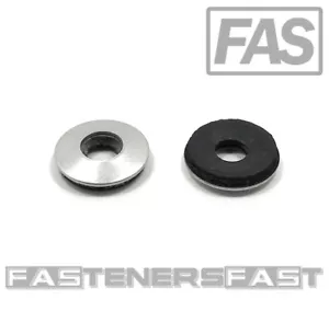 (100) 1/4 x 5/8 Außendurchmesser Edelstahl Unterlegscheibe EPDM Neopren Gummirückseite #14 - Bild 1 von 4