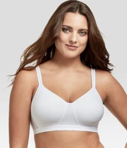 Hanes Women's Xtemp Foam Wirefree Bra G507 Sz M White Criss Cross Back - Picture 1 of 7