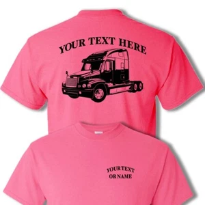 FREIGHTLINER CENTURY CLASS SEMI TRUCK -PERSONALIZED CUSTOM COTTON T-SHIRT #BR004 - Picture 1 of 5