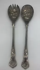Juego de Servidor de Ensaladas Plato de Plata Inglaterra Vintage Kings (u) - Imagen 1 de 6