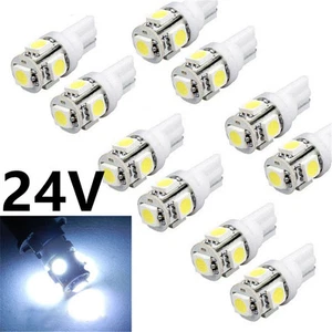 50Pcs 24V White T10 W5W LED 5SMD Car Truck SUV Dome Door Side License Light Bulb - Picture 1 of 9