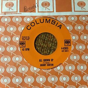 45 RPM Johnny Horton COLUMBIA 42653 All Grown Up /One WOman man M-