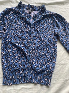 Little Mark Jacobs Animal  Print Cardigan Light Sweater Size 10 Ruffles Cute - Picture 1 of 7