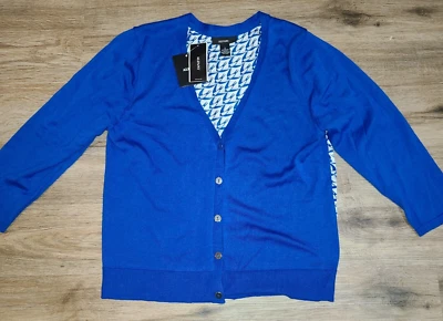 NUEVO CON ETIQUETAS Alfani Talla S Sea Coatal Combo Botón Cárdigan Suéter Manga 3/4 Foto 1 de 3