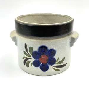 Vintage Übertopf | Steingut | Handbemalt | Rustikaler Look | Blumenmotiv - Picture 1 of 9