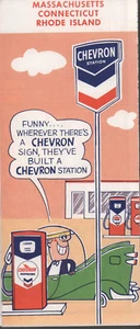 1960 Chevron Road Map: Massachusetts Connecticut Rhode Island NOS - Picture 1 of 1