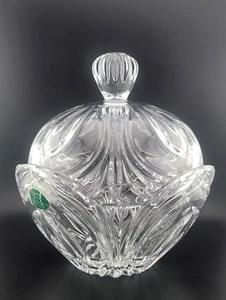Imperial Poland Lead Crystal Eclipse covered Bowl dish 8" large - Picture 1 of 11