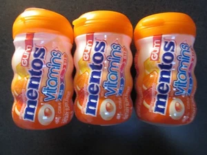 3 NEW & SEALED Mentos VITAMINS Sugarfree Gum CITRUS (45 pieces in each) B6 C B12 - Picture 1 of 1