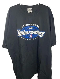 New Vtg Puma Minnesota Timberwolves NBA Logo Black Shirt Men’s Size 2XL NWT - Picture 1 of 4