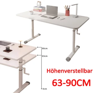 63-90cm Höhenverstellbar Laptoptisch PC Tisch Computertisch mit Handkurbel - Bild 1 von 12