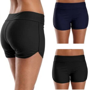 Women Boy Shorts High Waist Swim Swimwear Beach Bikini Bottom Tankini Shorts - Picture 1 of 9
