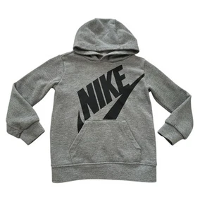 Nike Long Sleeve Logo Pullover Hoodie Sweatshirt Grey Kids Toddler Size 4T - Picture 1 of 13