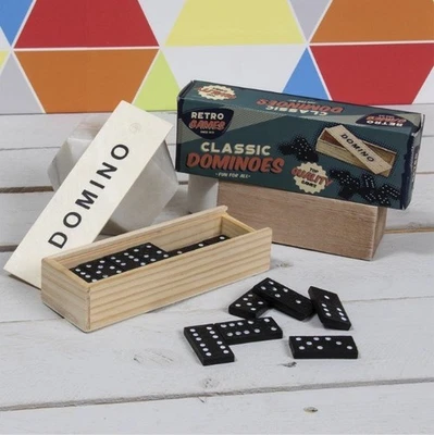 Wooden Retro Style Dominoes Game Birthday Gift Present Wooden Storage Box - Image 1 of 3